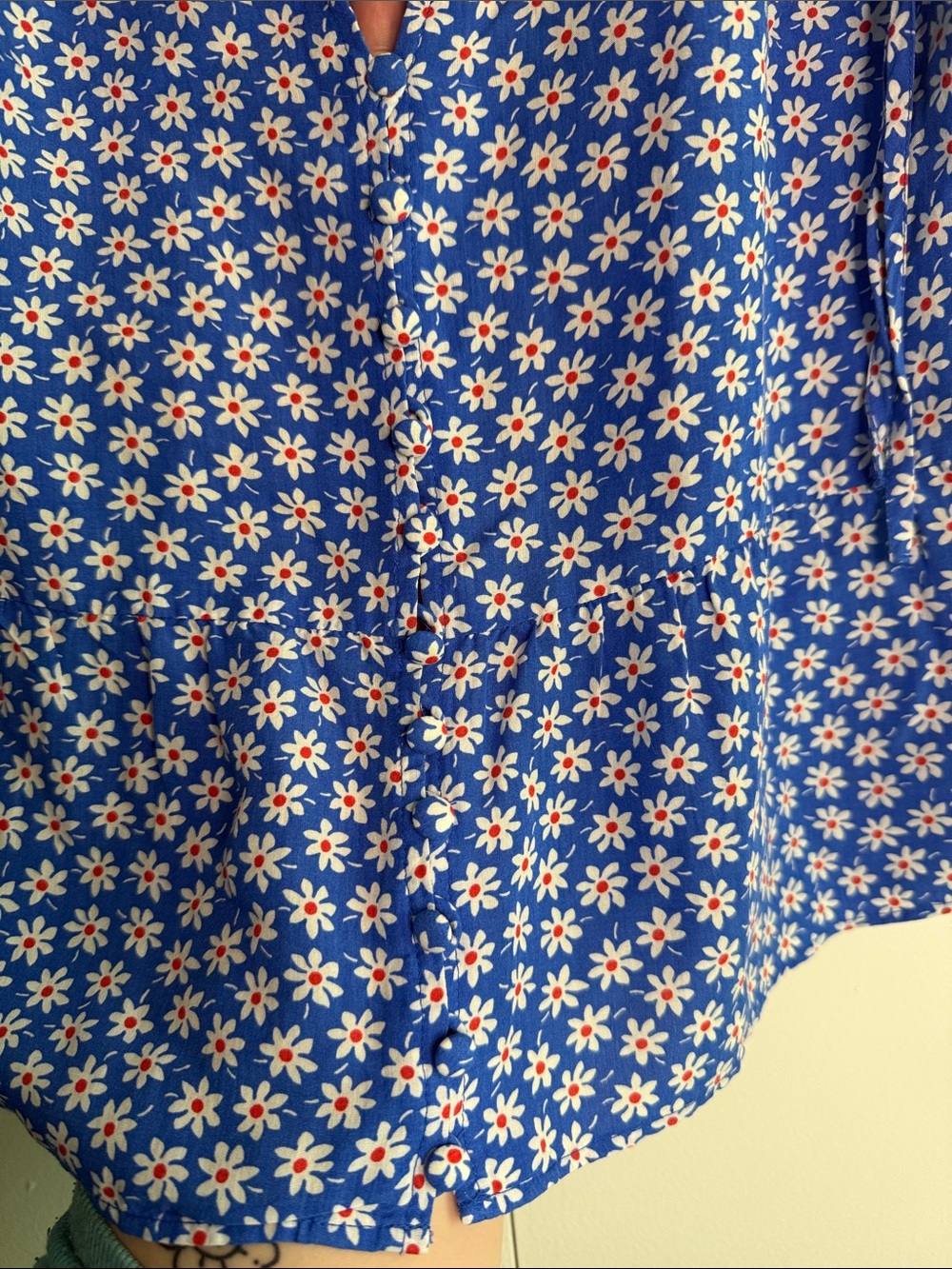 Madewell Blue Daisy-Print Sleeveless V-Neck Camisole - Picture 4 of 7